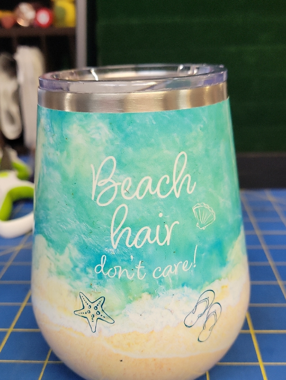 Beach Hair Don't Care Ocean Ombre Stainless 5" Tumbler NWT
